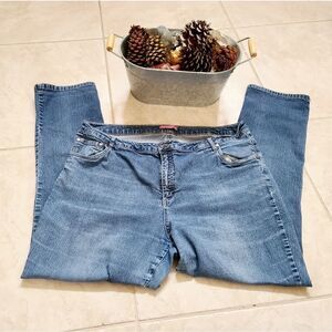 Woman Within women's bootcut denim blue jeans